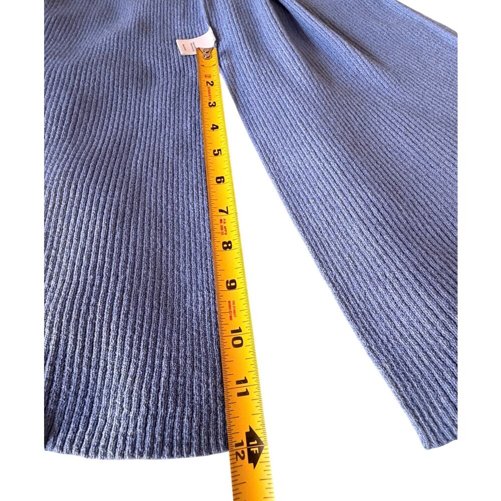 Cable & Gauge Long Cardigan Sweater Women M Periwinkle Blue Open Front Duster - Picture 9 of 9